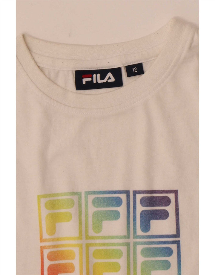 Damska koszulka z grafiką Fila Top UK 12 Medium White