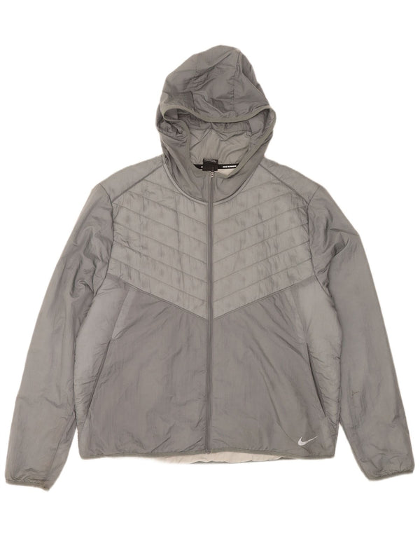 Męska wyściełana kurtka z kapturem Nike UK 42 XL Szary nylon