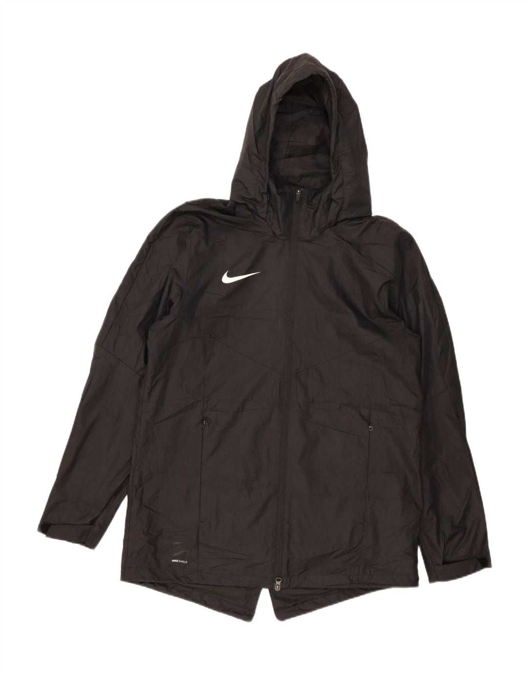 Męska kurtka przeciwdeszczowa z kapturem Nike UK 40, duża, czarna, poliestrowa