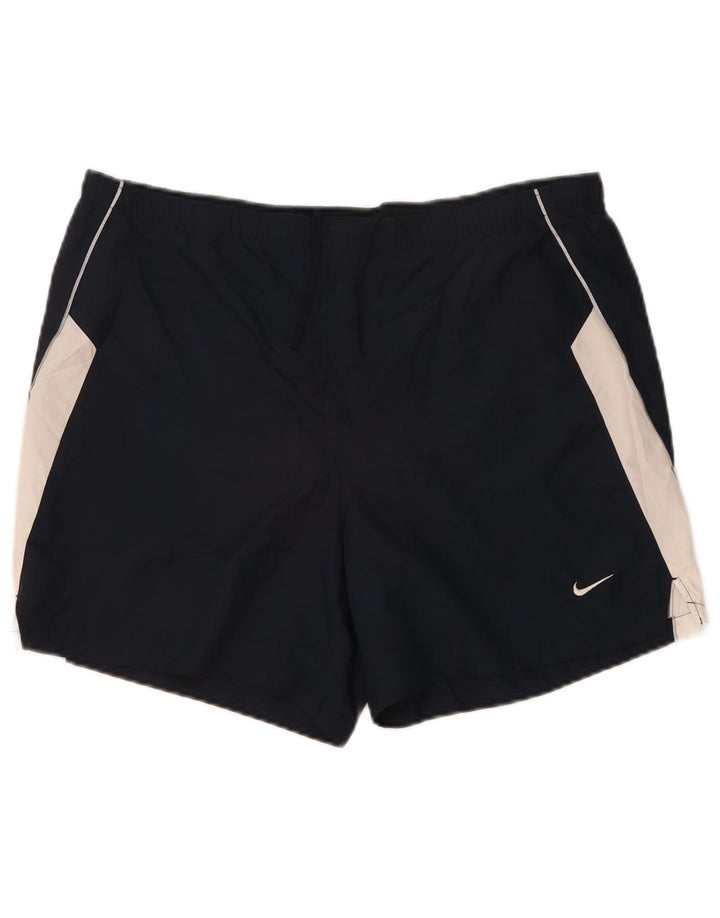 Męskie spodenki sportowe Nike Dri Fit, średni granatowy, poliester z blokami kolorów