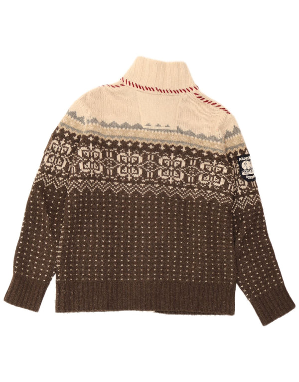 Sweter damski Napapijri UK 14 Średni brąz Fair Isle Lambswool