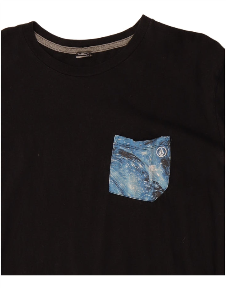 Damska koszulka z grafiką Volcom Top UK 16, duża, czarna bawełna