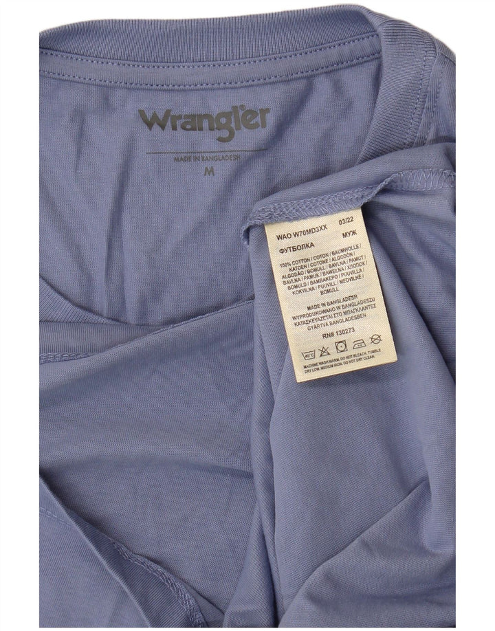 T-shirt męski WRANGLER, bawełniany, średni niebieski