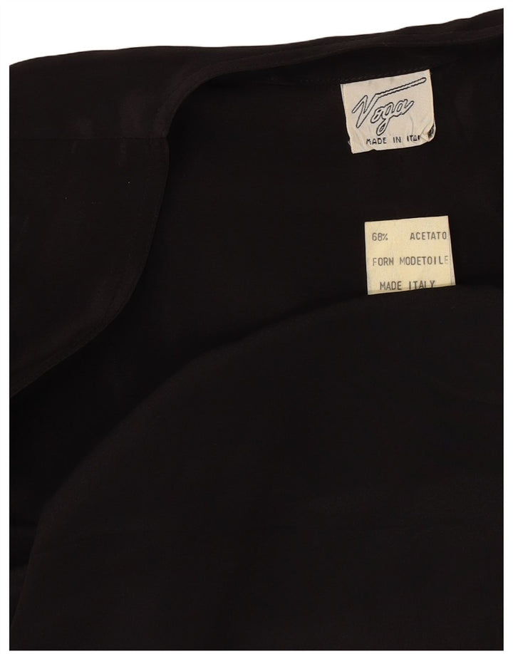 Vintage damski top typu oversize bolerko IT 44 średni czarny octan