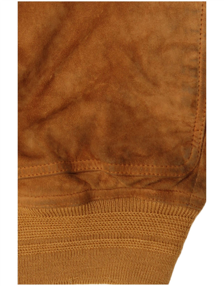 Vintage męska zamszowa kurtka bomber UK 40, duża brązowa