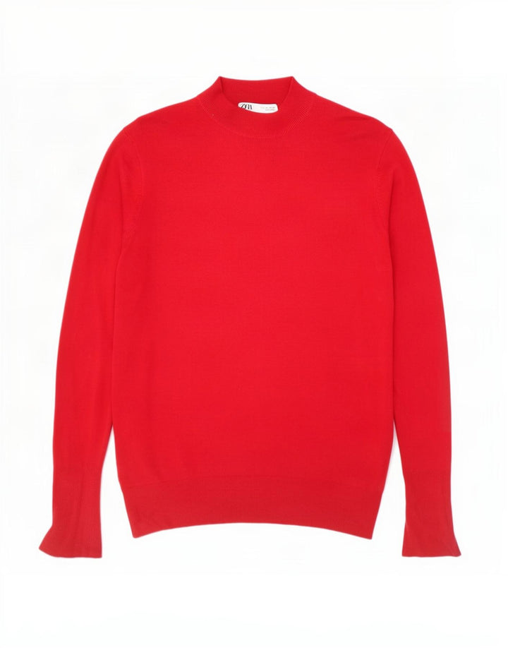 Sweter damski Zara z golfem UK 16, duży czerwony