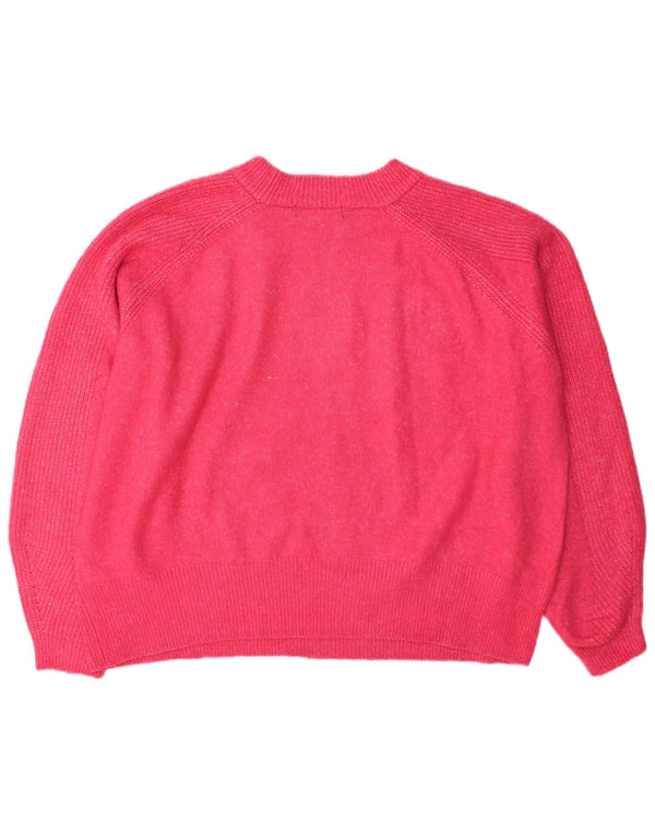Marks & Spencer Womens Oversized Crew Neck Jumper Sweater UK 18 XL Pink