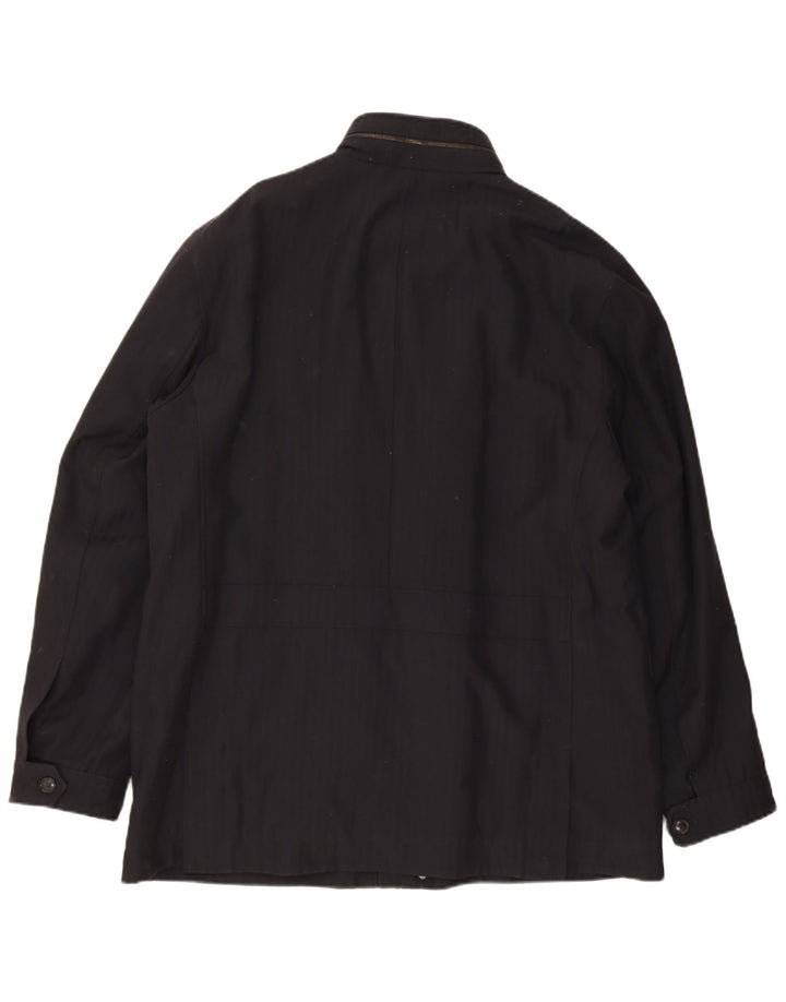 Męska kurtka wiatrówka Hugo Boss IT 56 3XL Czarna dziewicza wełna