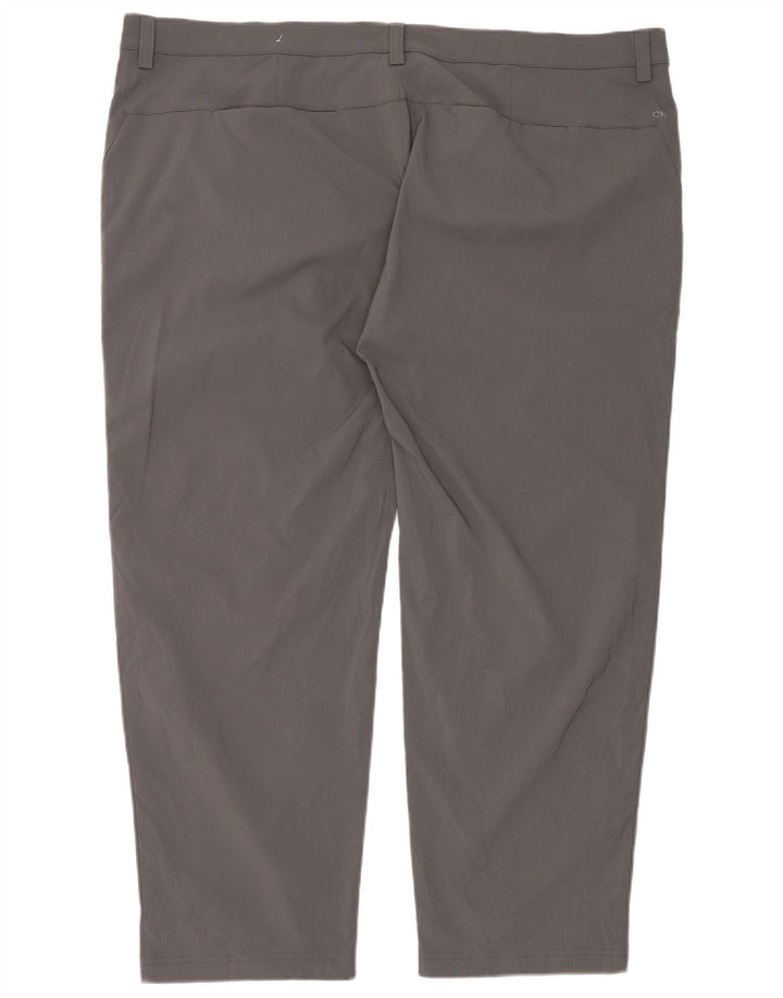 Męskie spodnie chino do golfa Calvin Klein W46 L29 Szary poliester