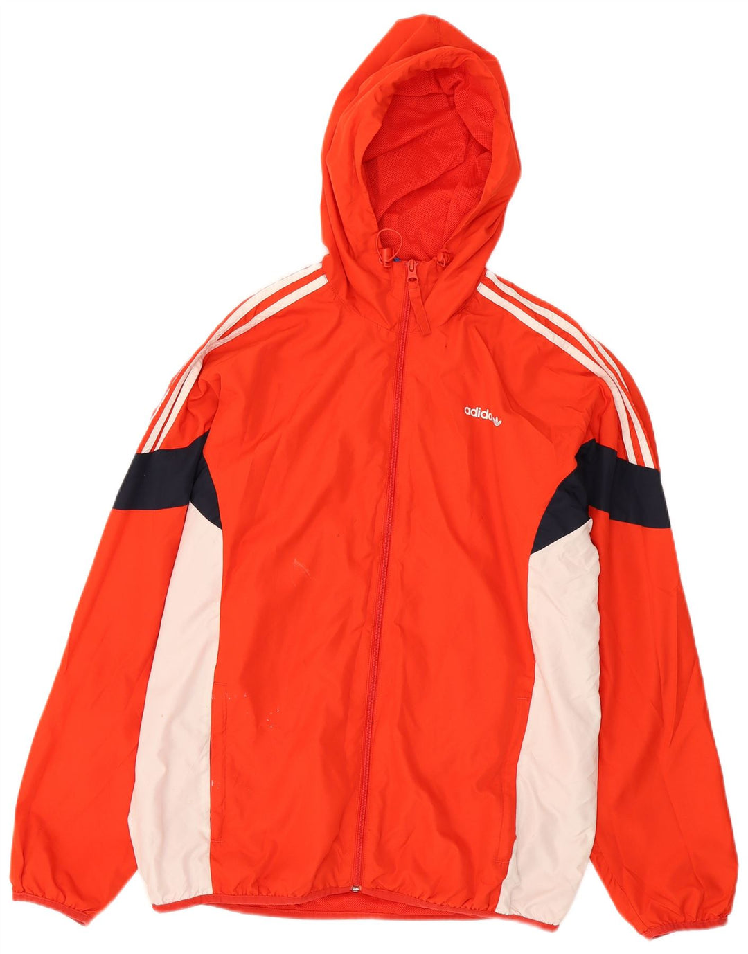 Męska bluza dresowa z kapturem Adidas, średnia czerwona, poliester z blokami kolorów