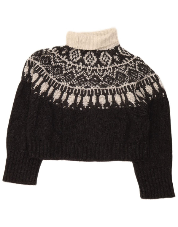 Damski sweter Massimo Dutti z okrągłym dekoltem UK 6 XS, czarny Fair Isle