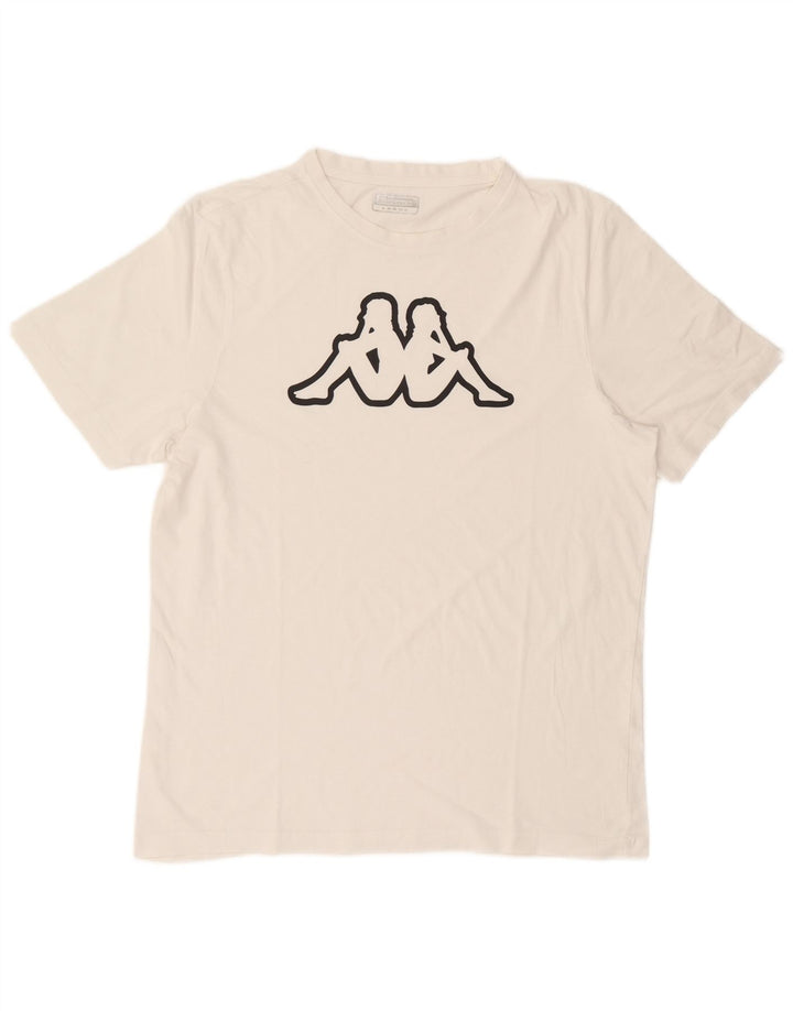 Męski T-shirt z grafiką Kappa, duży, biały