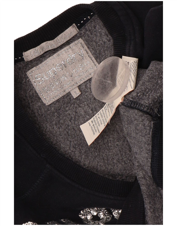 Damska bluza dresowa SUPERDRY do uprawiania lekkoatletyki, UK 16, duża, granatowa