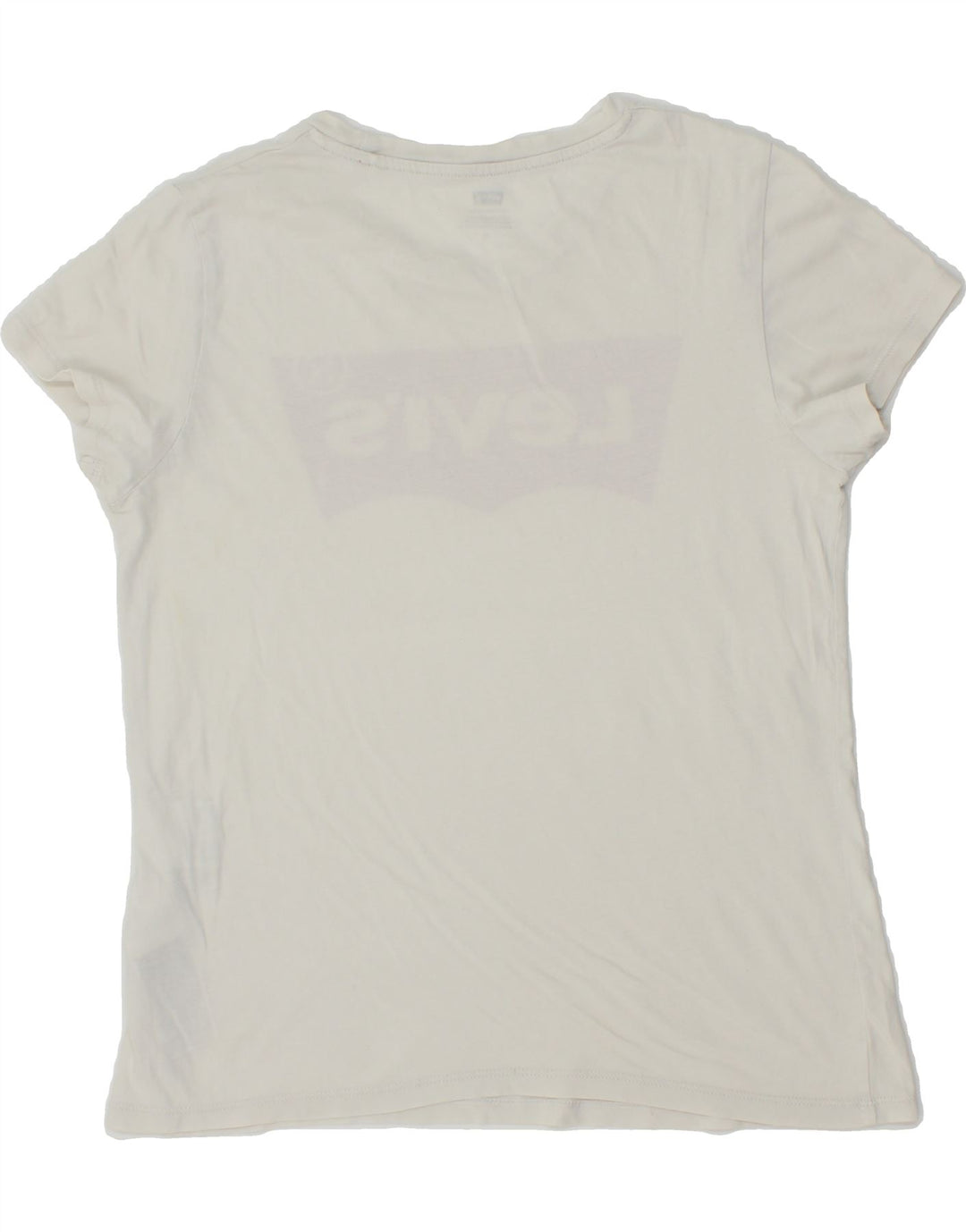 LEVI'S Womens Graphic T-Shirt Top UK 12 Medium White Cotton Vintage Levi's and Second-Hand Levi's from Messina Hembry 