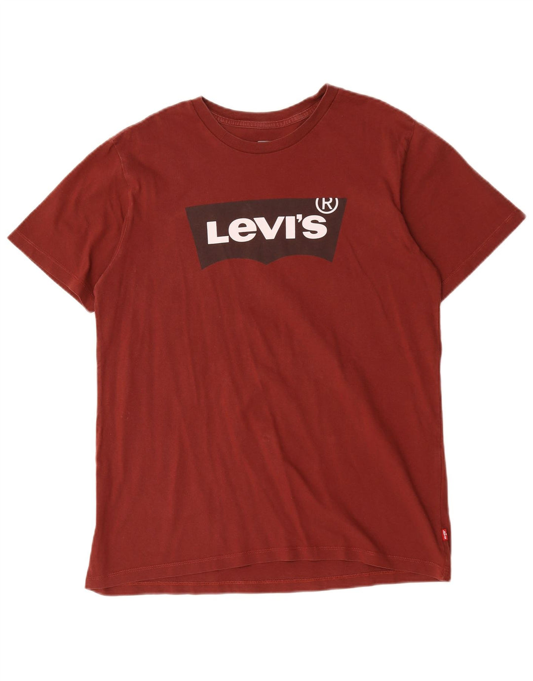 Męski T-shirt z grafiką Levi's Top, średnia, bordowa bawełna