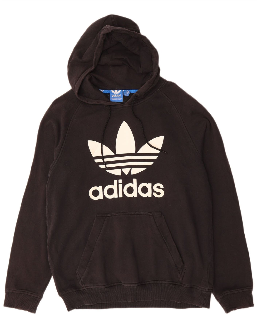 Męski sweter z kapturem ADIDAS z grafiką, średniej wielkości, czarny, bawełniany