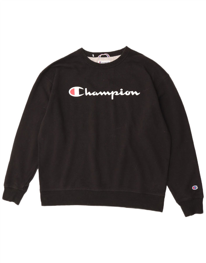 Męski sweter z grafiką Champion XL, czarny, bawełniany