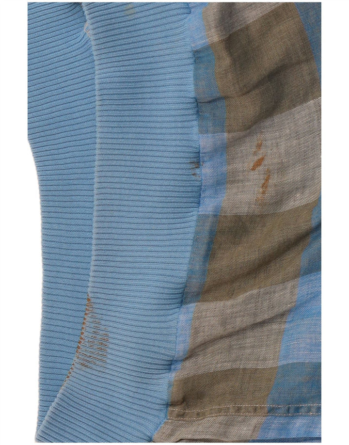 Męska koszula pulowerowa z krótkim rękawem VINTAGE IT 48 Średnioniebieska kratka, len