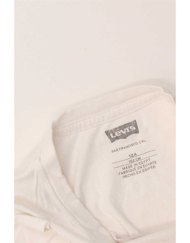 Chłopięcy T-shirt z grafiką Levi's, 11-12 lat, biała bawełna