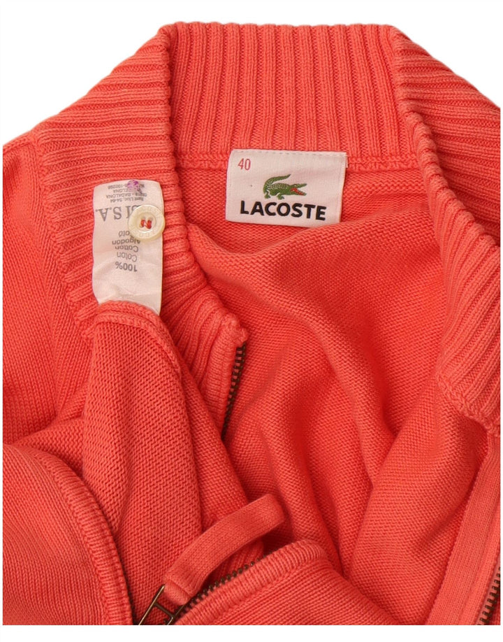 Lacoste Damski sweter rozpinany, rozmiar 40, średni pomarańczowy, bawełniany