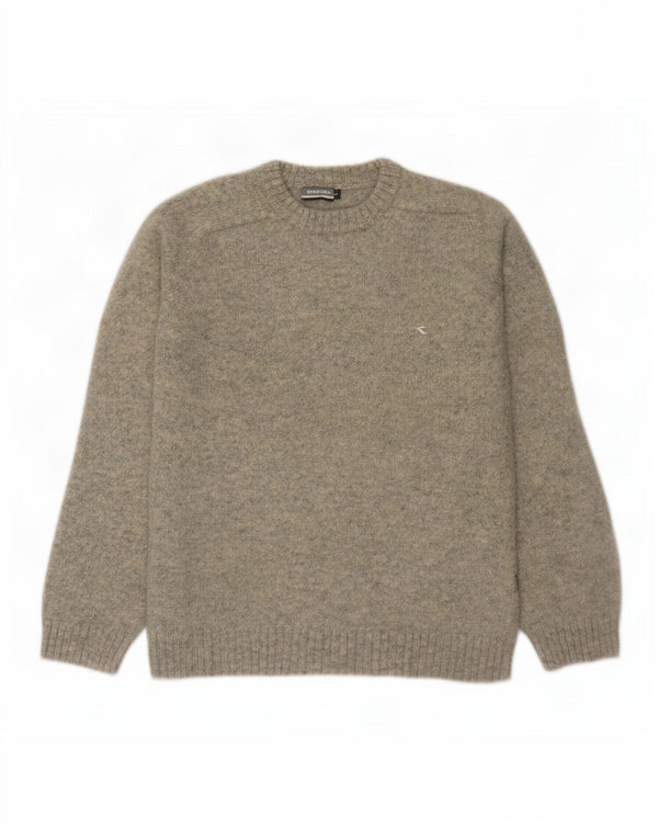 Sweter damski Diadora z okrągłym dekoltem UK 16, duży, szary, wełniany w cętki