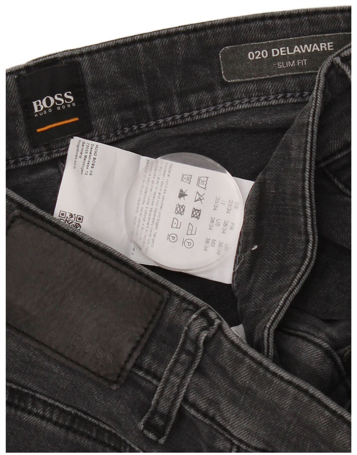 Hugo Boss Męskie Delaware Slim Jeans W38 L34 Szara bawełna