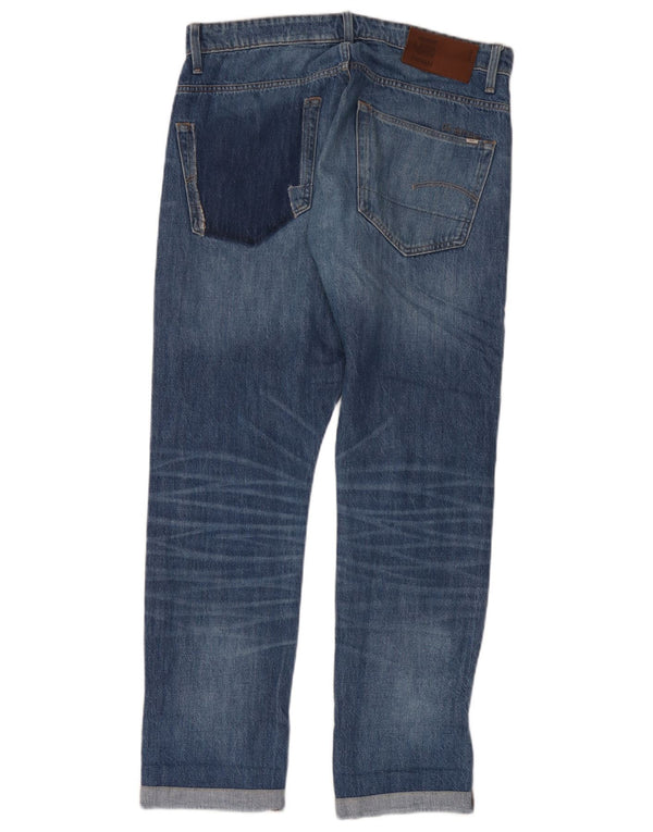 G-Star Mens 3301 Distressed Straight Tapered Jeans W32 L32 Blue