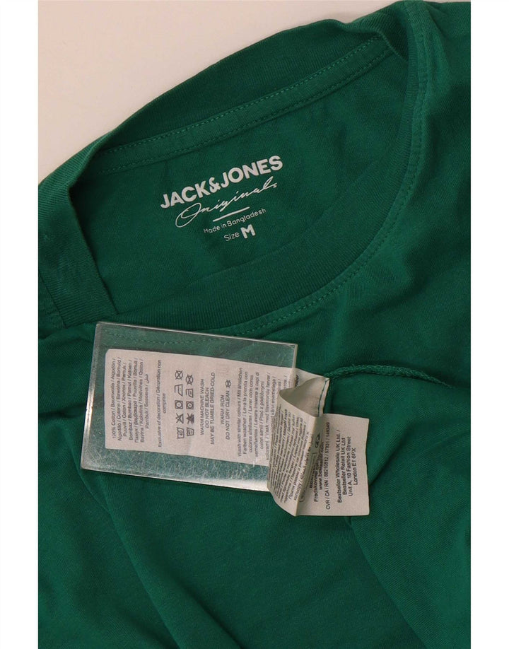 T-shirt męski Jack & Jones o regularnym kroju, średniej wielkości, zielony, bawełniany