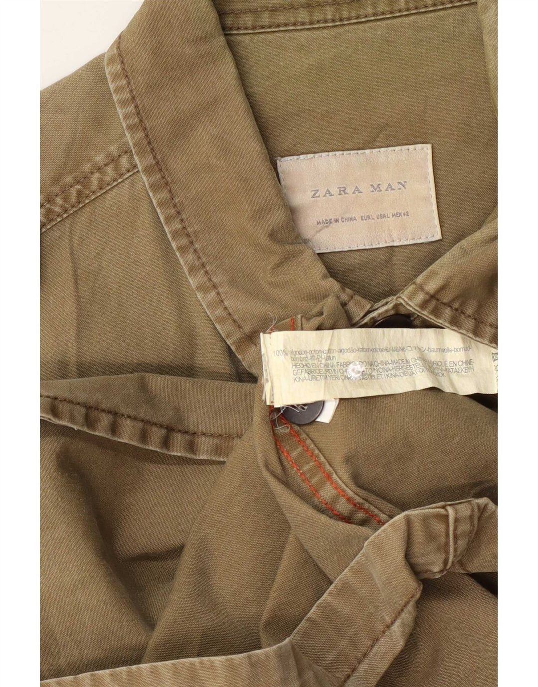 Męska koszula wojskowa oversize Zara, duża, bawełniana khaki