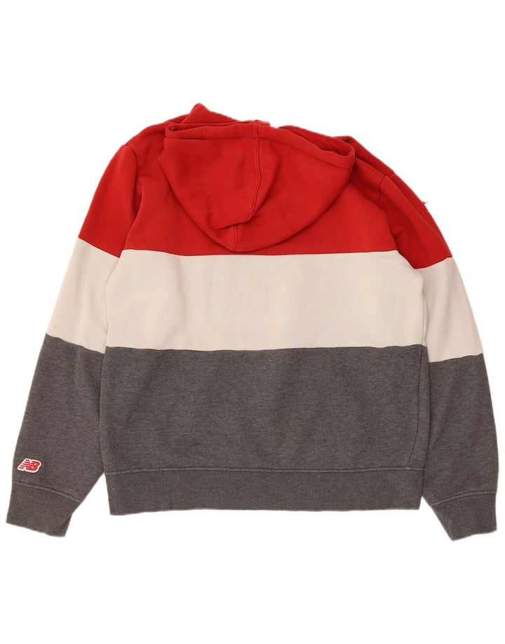 Męski sweter z kapturem i grafiką NEW BALANCE, duży, wielokolorowy, z blokami kolorów