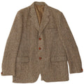 Męska marynarka zapinana na 3 guziki Harris Tweed UK 38 Średnia zielona jodełka