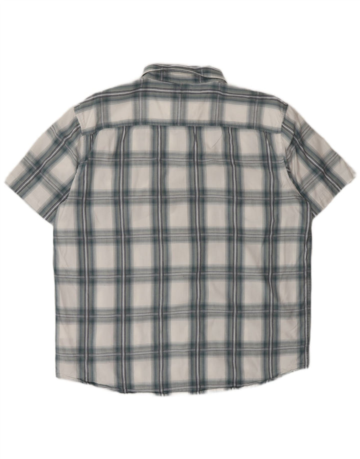 Męska koszula z krótkim rękawem Wrangler 2XL, bawełniana niebieska kratka