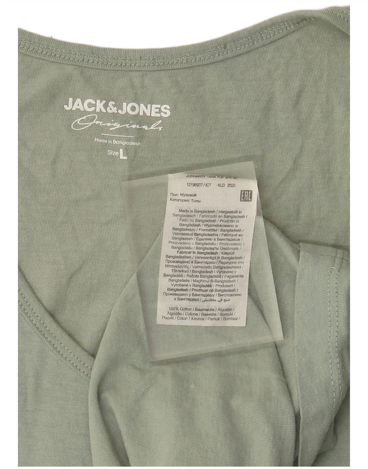 Męska kamizelka z grafiką Jack & Jones, duża, zielona, ​​bawełniana
