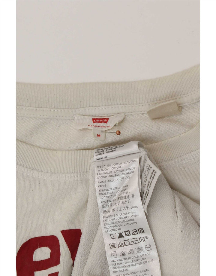 Damska bluza z grafiką Levi's Jumper UK 14 Medium White Cotton
