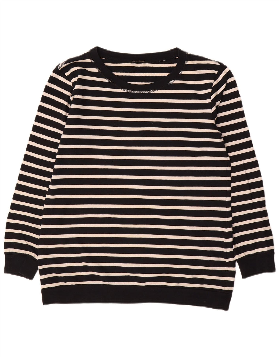Damska bluza Massimo Dutti Jumper UK 10 Small Black Striped Cotton