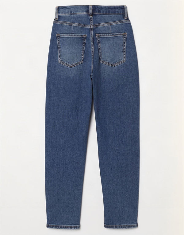 Marks & Spencer Damskie jeansy z wysokim stanem, zwężane UK 8, małe, W24 L26, niebieskie