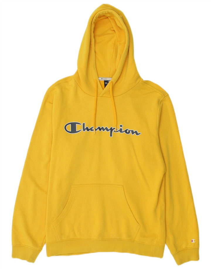 Męski sweter z kapturem Champion Graphic, średni żółty, bawełniany