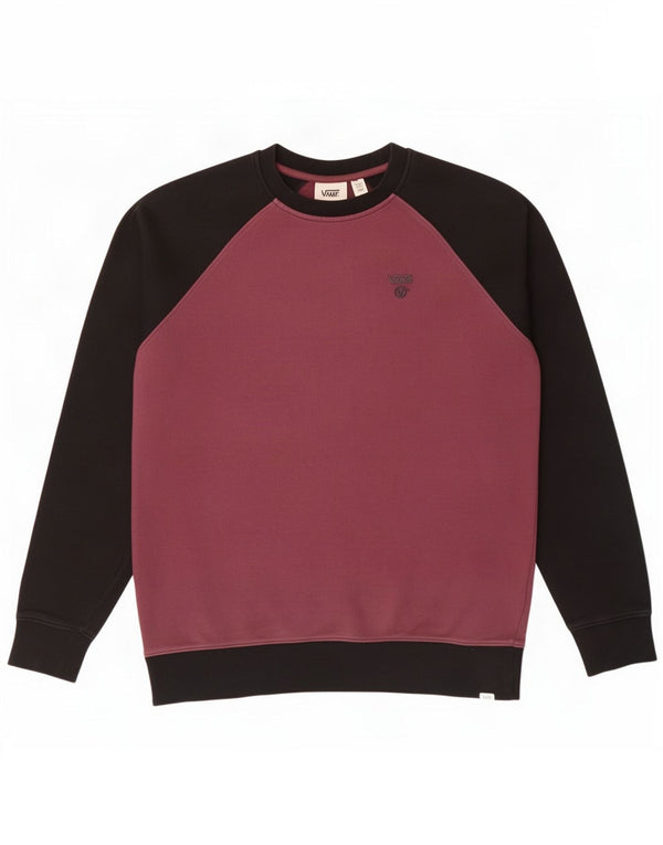 Męska bluza dresowa Vans, mała, bordowa, bawełniana w bloki kolorów