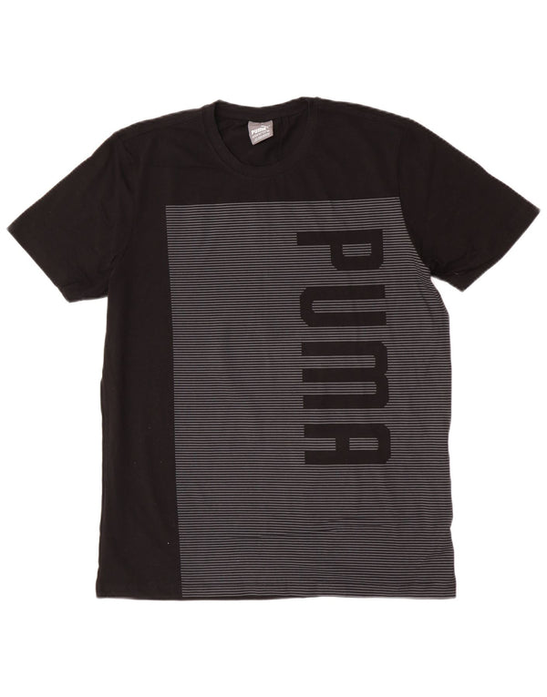 Chłopięca koszulka z grafiką Puma o regularnym kroju, 15-16 lat, 2XL, czarna w prążki