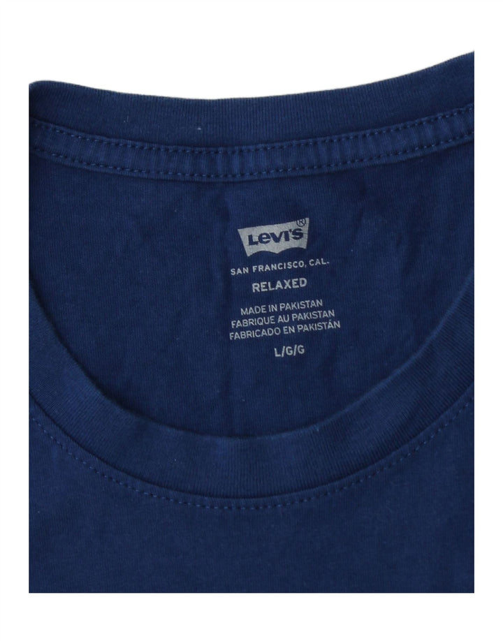 Męski T-shirt z grafiką LEVI'S, duży, granatowy