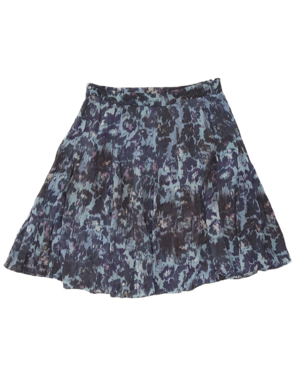 Jigsaw Womens A-Line Skirt UK 10 Small W30  Blue Floral Viscose
