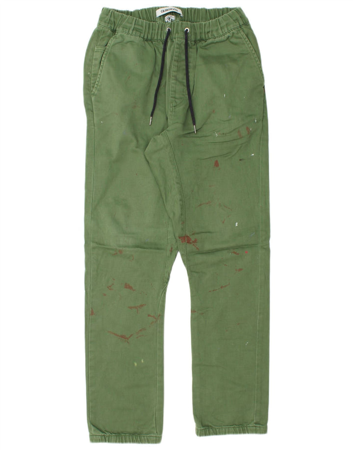 Męskie proste spodnie chino Quiksilver średnie W30 L30 zielony poliester
