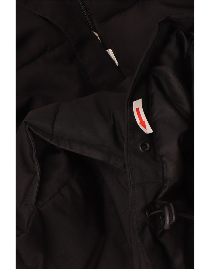 Damska, obszerna, wyściełana kurtka z kapturem Ellesse UK 8, mała, czarna, poliester