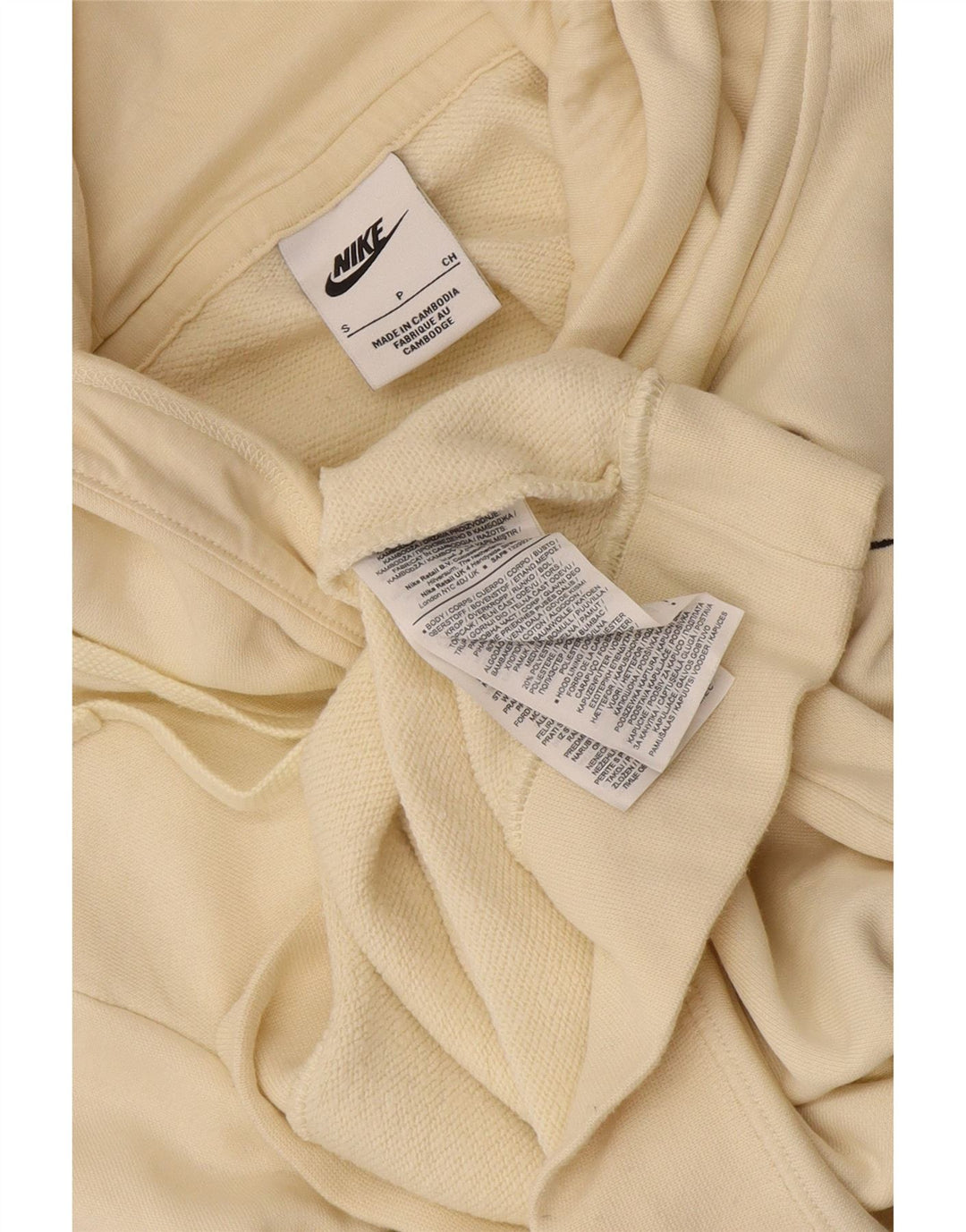 Męski sweter z kapturem Nike, mały, beżowy, bawełniany