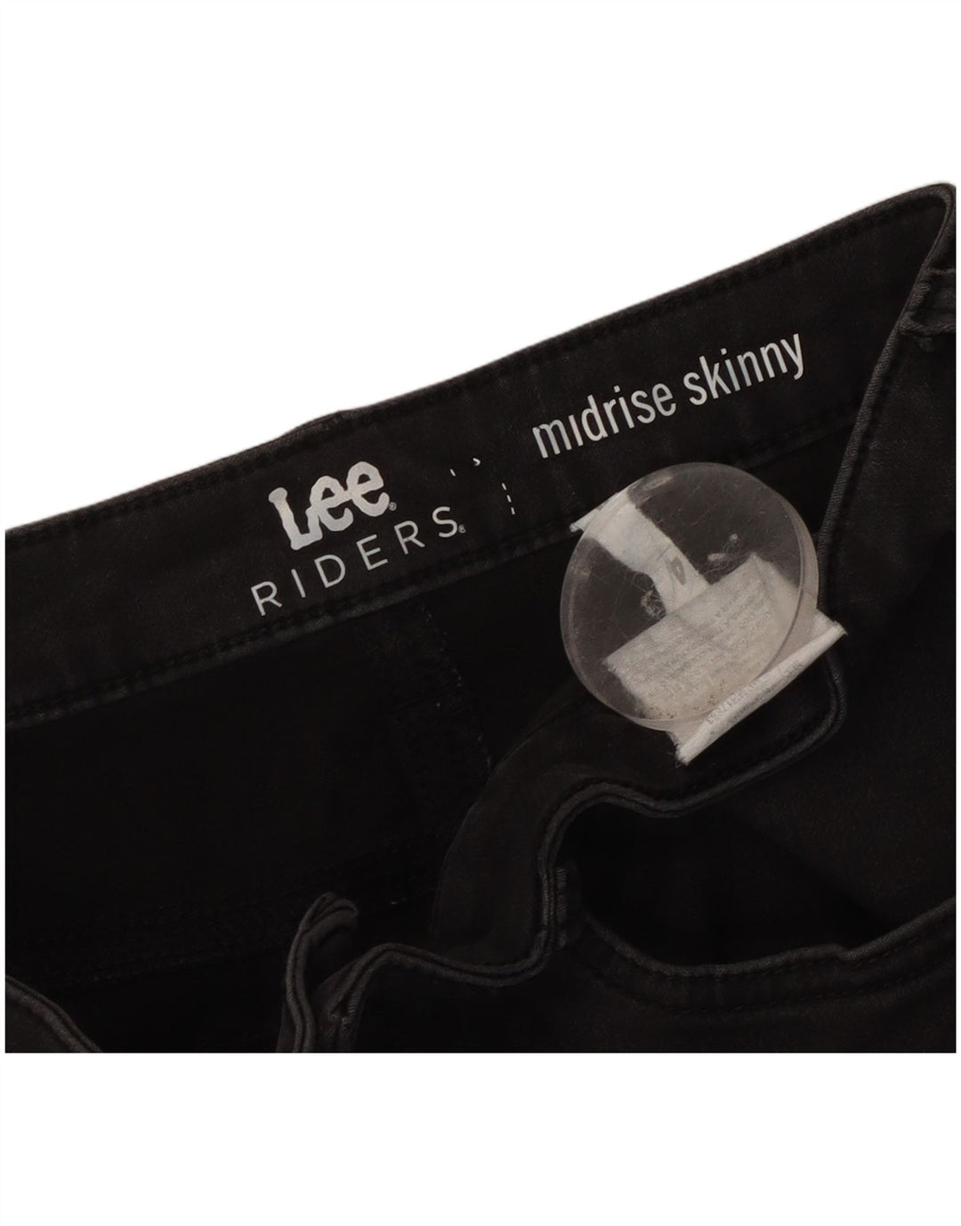 Damskie dżinsy rurki LEE Riders ze średnim stanem US 4 małe W32 L24 czarne