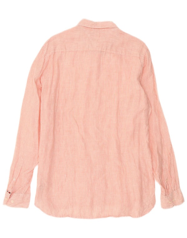 Męska koszula slim fit Tommy Hilfiger XL w różowe paski, lniana