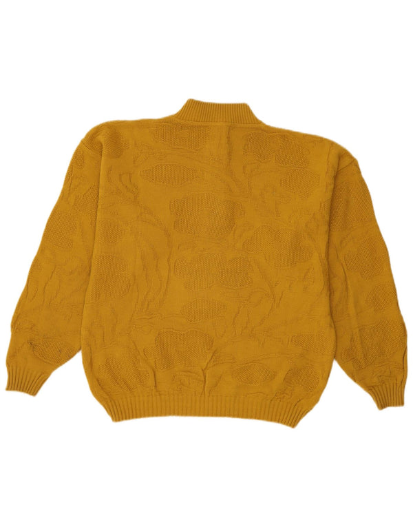 Damski sweter zapinany na guziki C&A EU 44 XL, żółty, kwiatowy, akrylowy