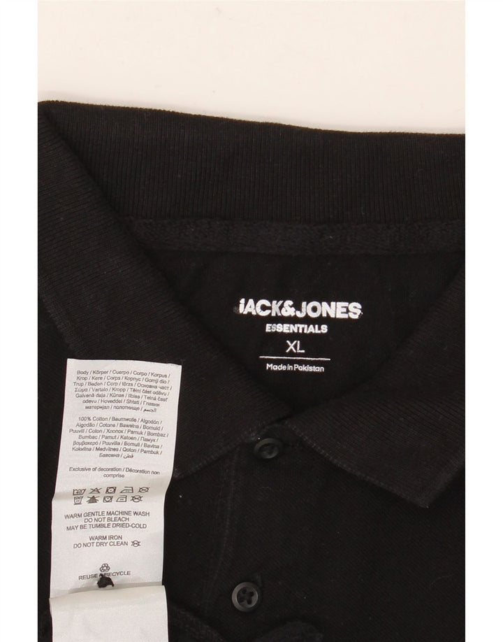 Męska koszulka polo JACK & JONES XL, czarna, bawełniana