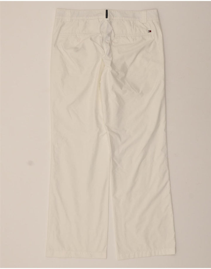 TOMMY HILFIGER Womens Straight Casual Trousers W32 L30 White Polyester Vintage Tommy Hilfiger and Second-Hand Tommy Hilfiger from Messina Hembry 