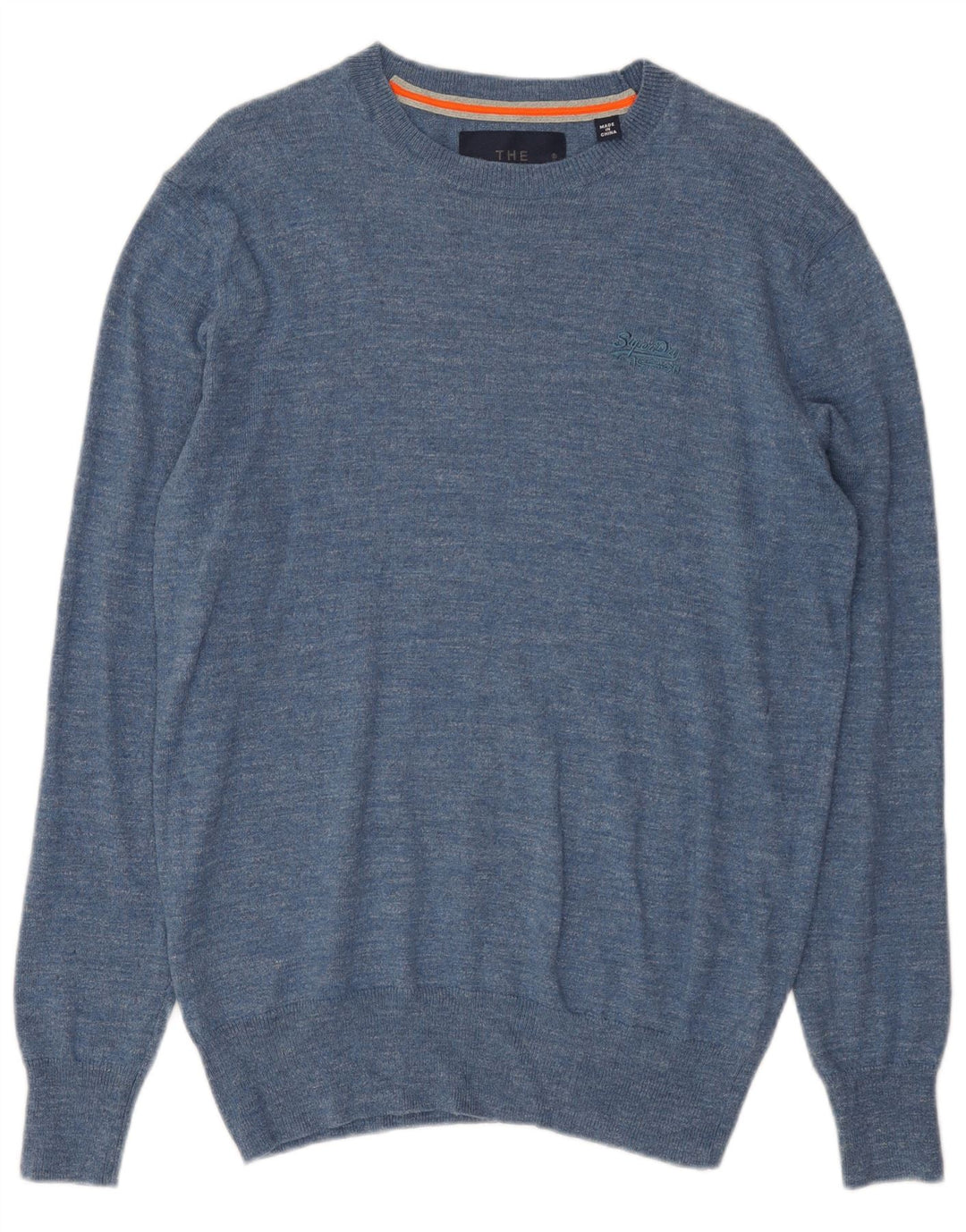 Męski sweter Superdry z okrągłym dekoltem, duży, niebieski, bawełniany